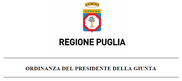 Immagine ordinanza Regione Puglia